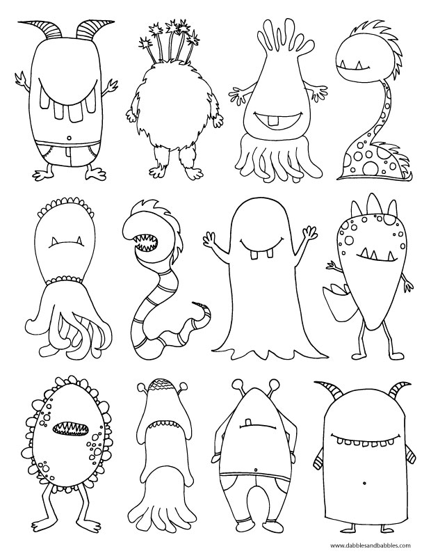 The kids will love this scary monster coloring page.