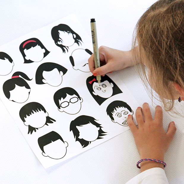 Kids will love drawing in the faces with their own designs.