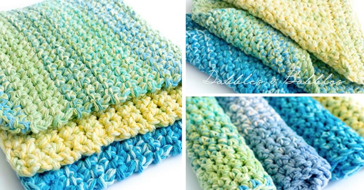 Easy Thick Crochet Wash & Dishcloths - Dabbles & Babbles