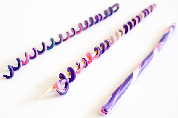Learn how to make these quick and easy polymer clay spiral hair wraps. A great kids craft - girls will love making their own cute hair accessories.