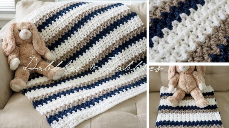 Easy Striped Crochet Baby Hat Pattern - Dabbles & Babbles