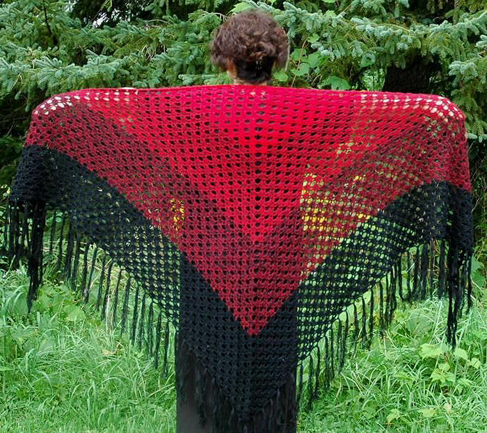 Flame and Ember Shawl
