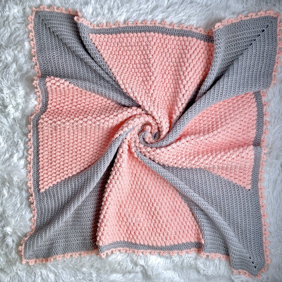 Orange crochet baby afghan Baby shower gift Gift for infant girl Nursery decor orange Striped baby quilt Handmade newborn blanket