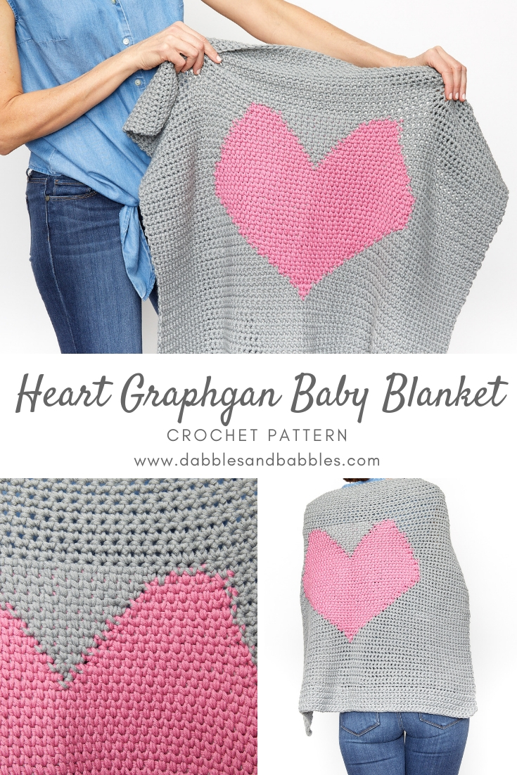 Heart with motifs crochet afghan pattern graph