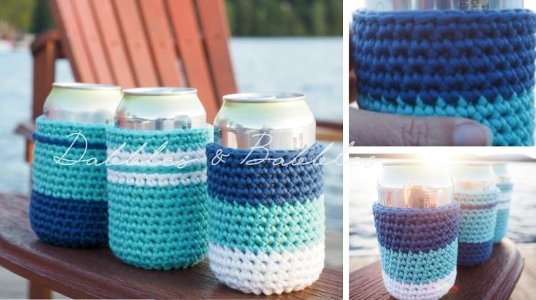 Crochet Can Sweater Beer Cozy Drink Koozies Autumn Cozies Fall Coozies