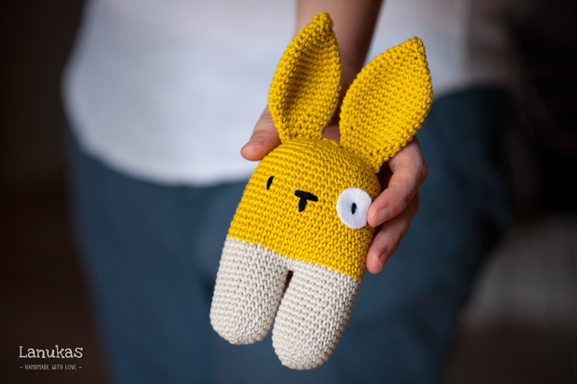 Two-legged Bunny Crochet Rattle 