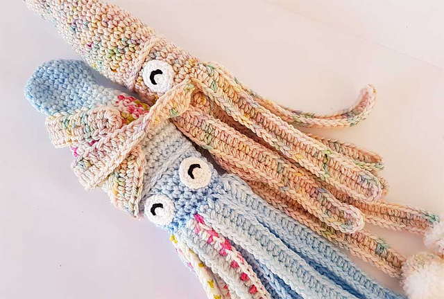 Hubble the Crochet Squid 