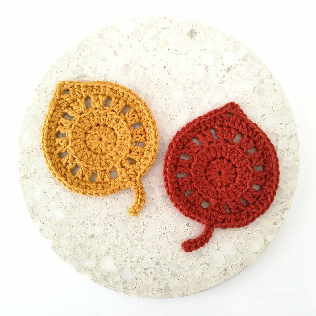 Fallen Leaves Crochet Coaster
