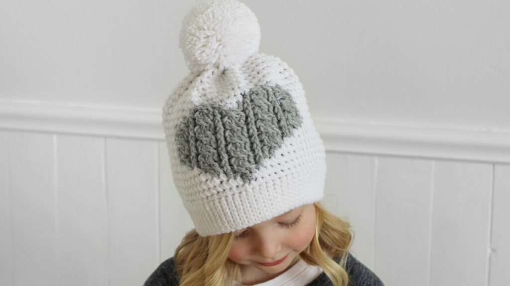 Henley Crochet Cable Heart Hat 