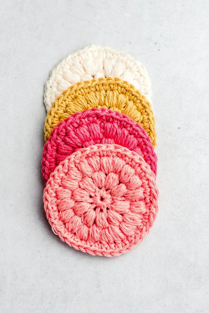 eco-friendly crochet face scrubbies 