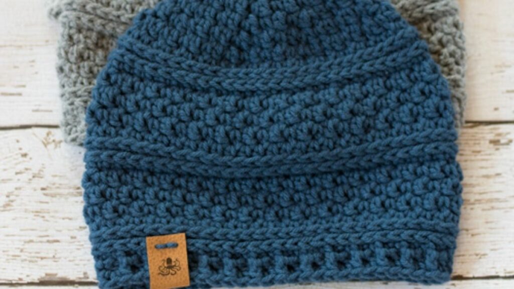 Simple Seed Stitch Beanie Crochet Hat 