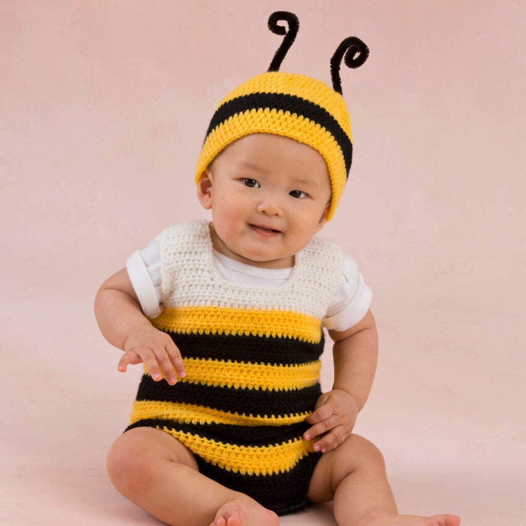 Baby Bee Crochet Playsuit 