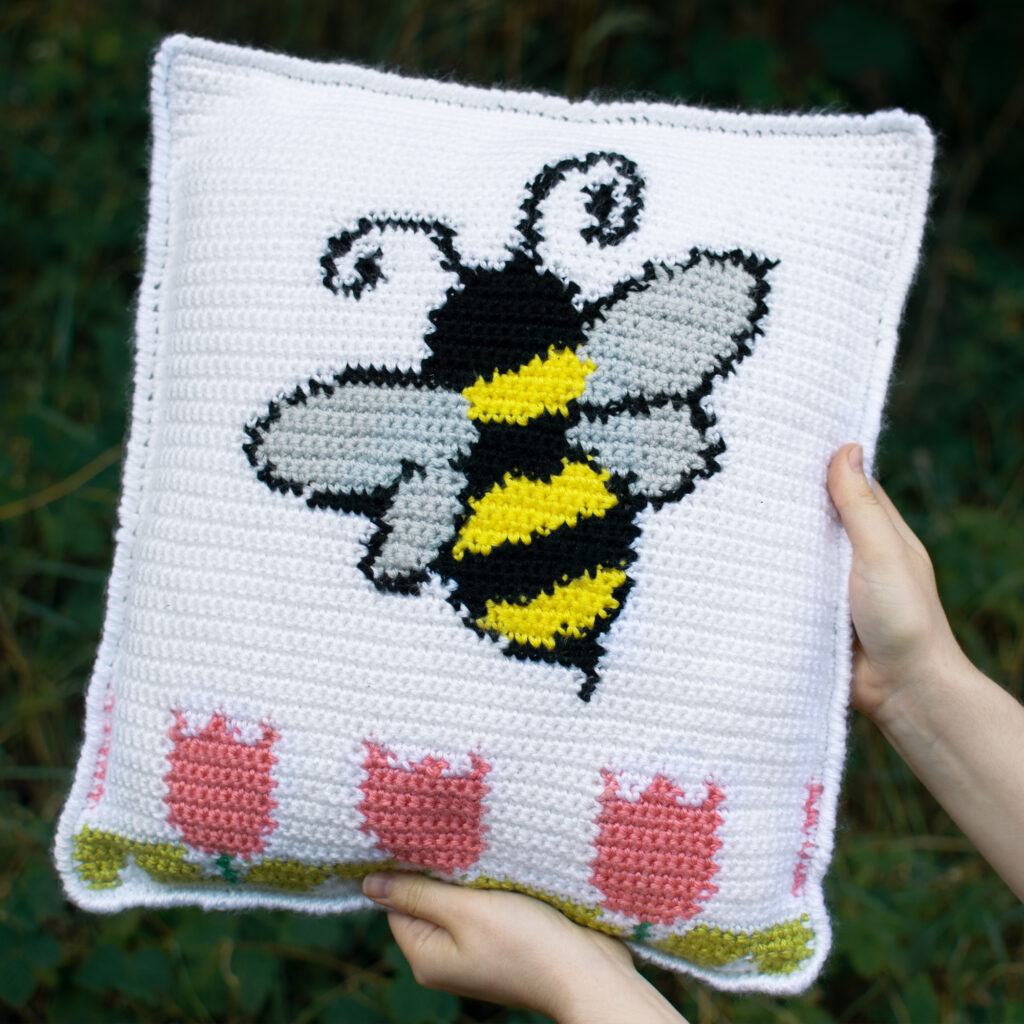 Bee Crochet Pillow 