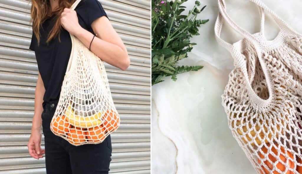 A durable edda crochet mesh bag