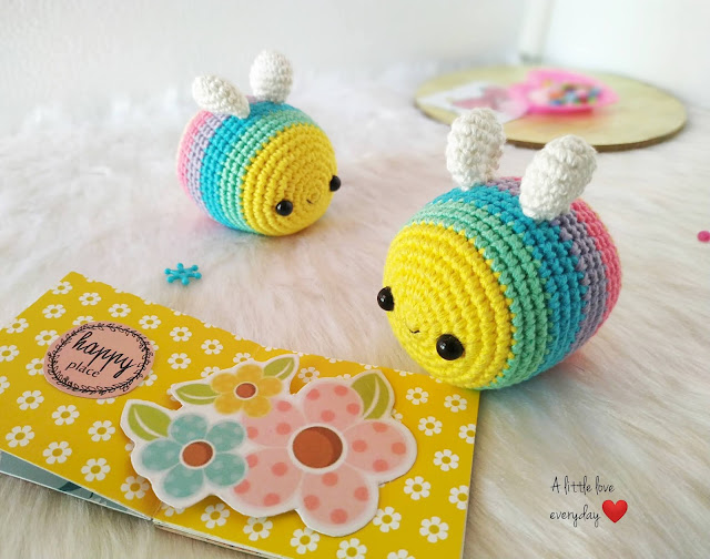Crochet Rainbow Bees