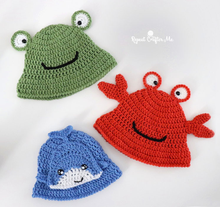 Cute crochet animal bucket hats