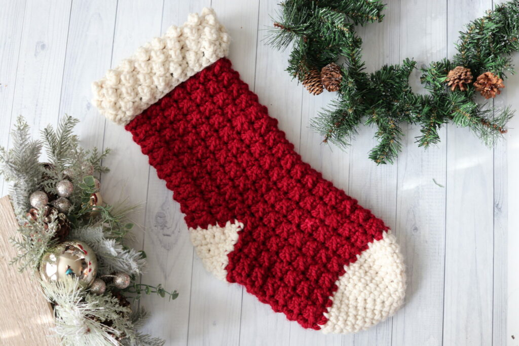 Crochet Cranberry Christmas Stocking
