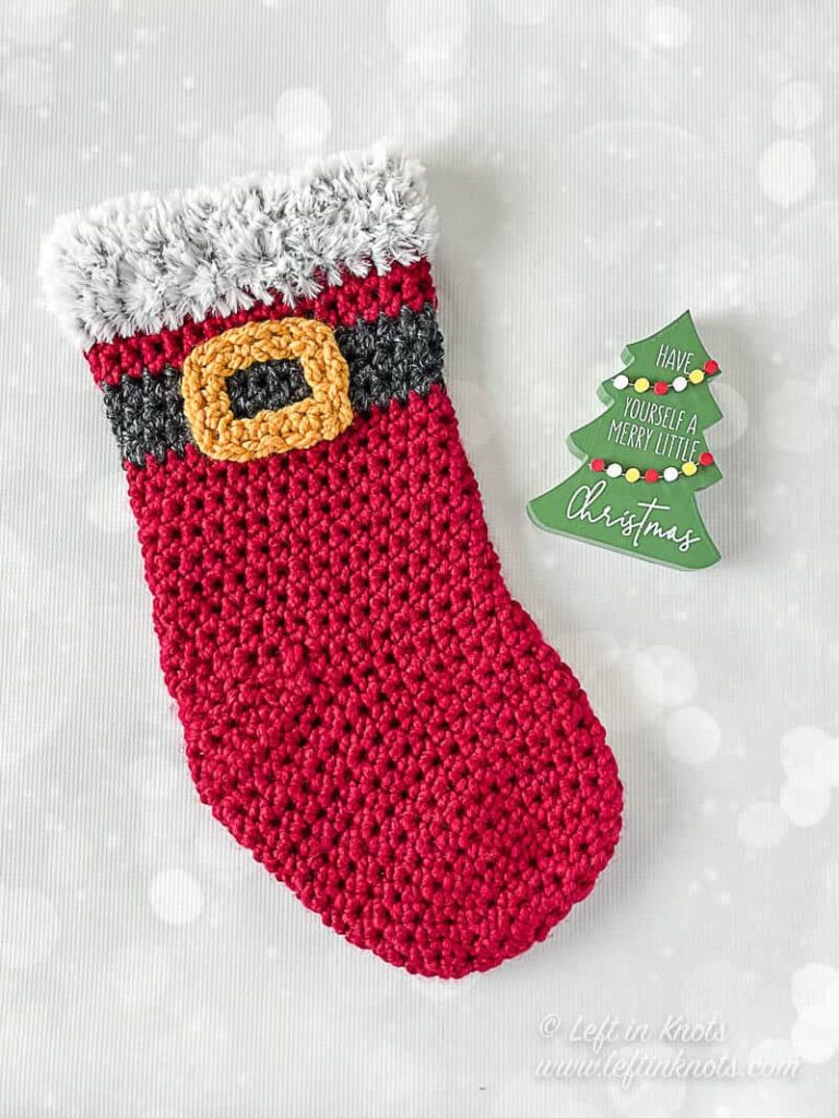 Crochet Santa Stocking with Fur Border