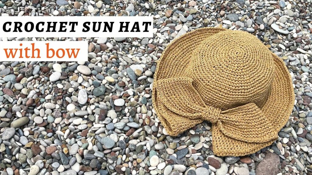 crochet sun hat with bow