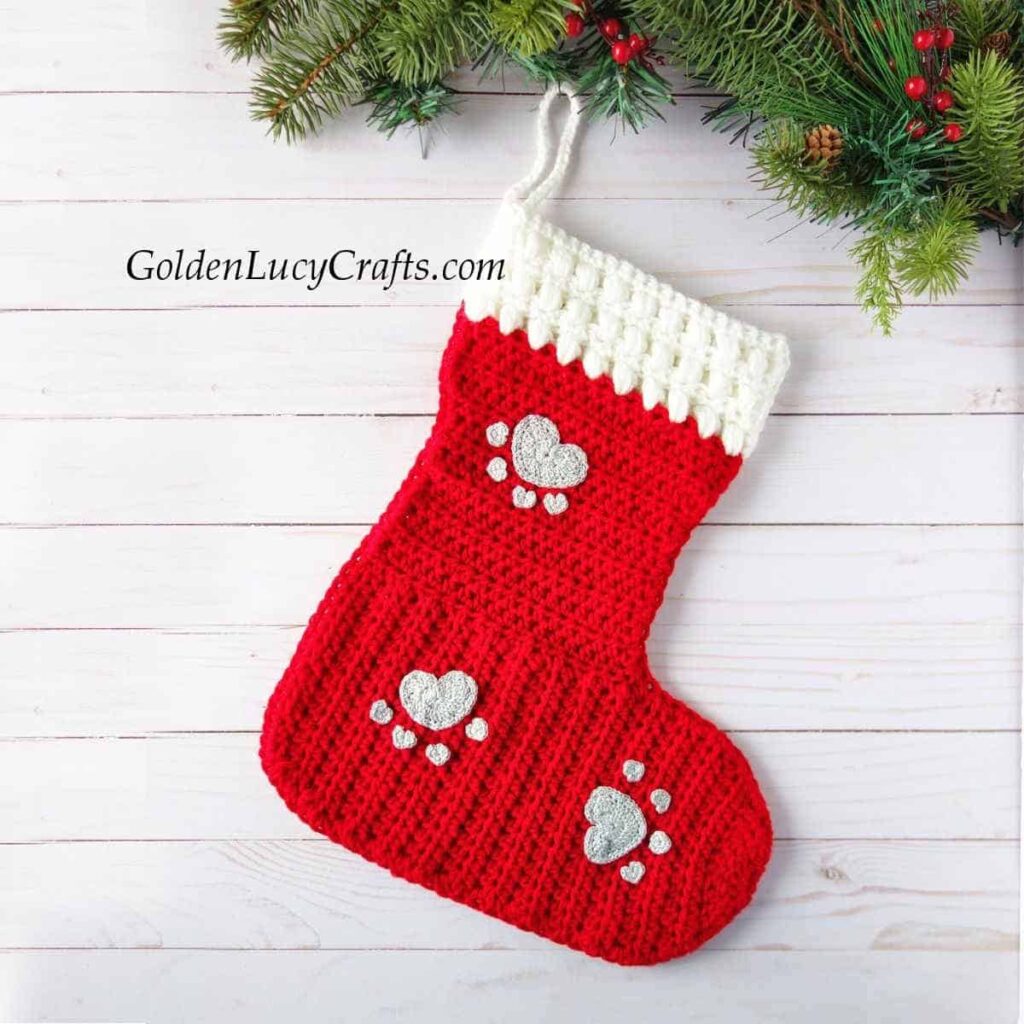 Dog Crochet Christmas Stocking