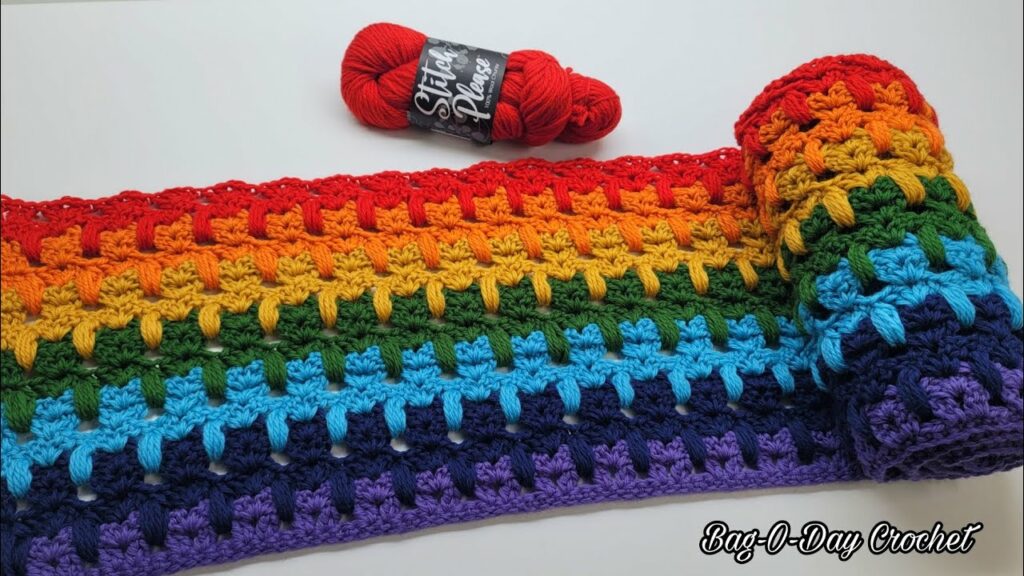 colorful crochet cat stitch wrap