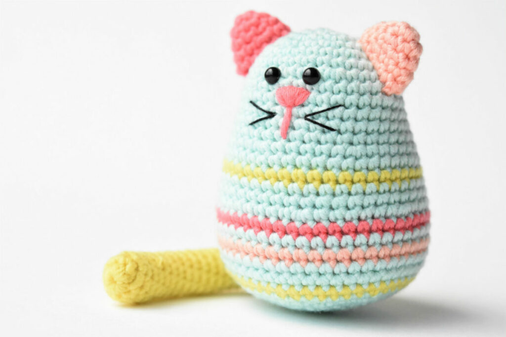 egg shaped crochet cat amigurumi 