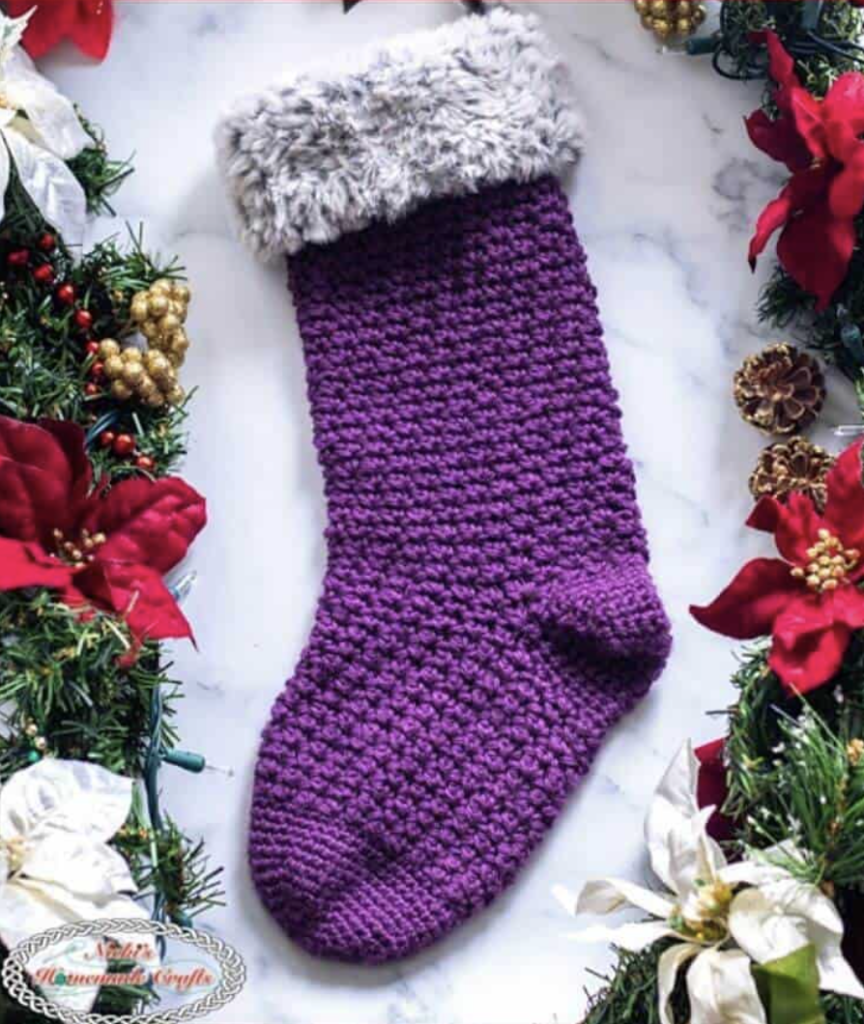 Faux Fur Suzette Crochet Stocking