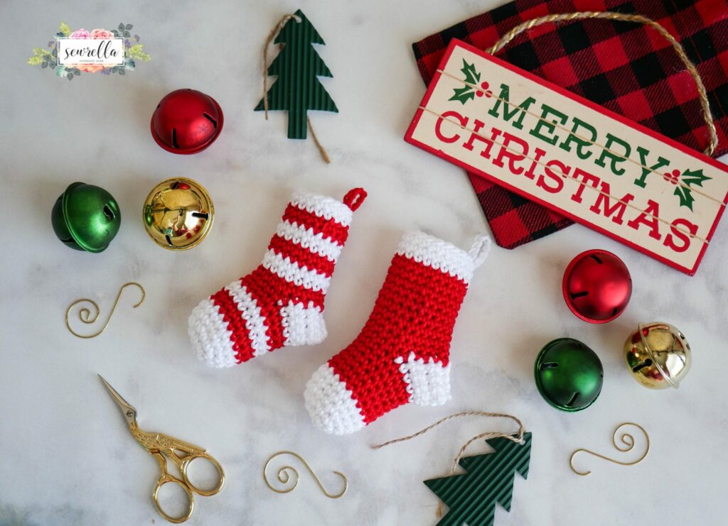 Crochet Mini Stockings Christmas Ornament
