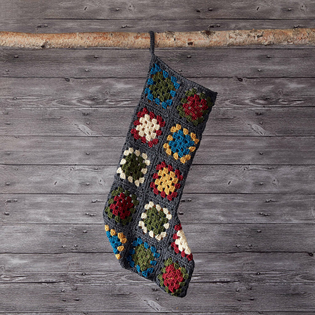 Patons Granny Square Crochet Stocking