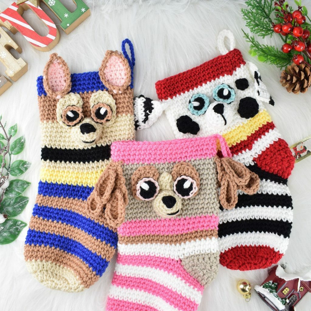 Paw Patrol Inspired Crochet Christmas Stockings