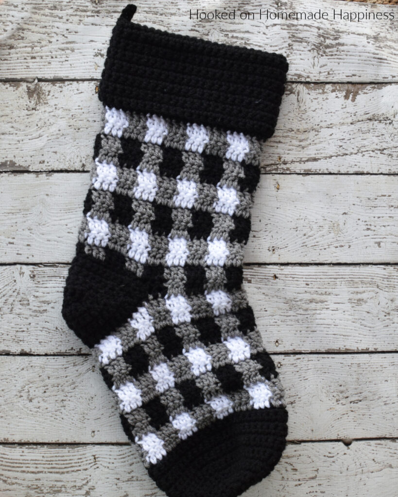 Plaid Crochet Stocking