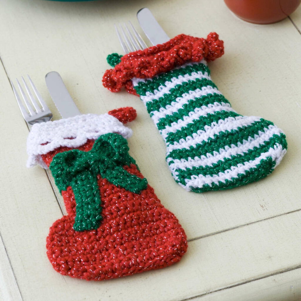 Red Heart Elf Crochet Stockings