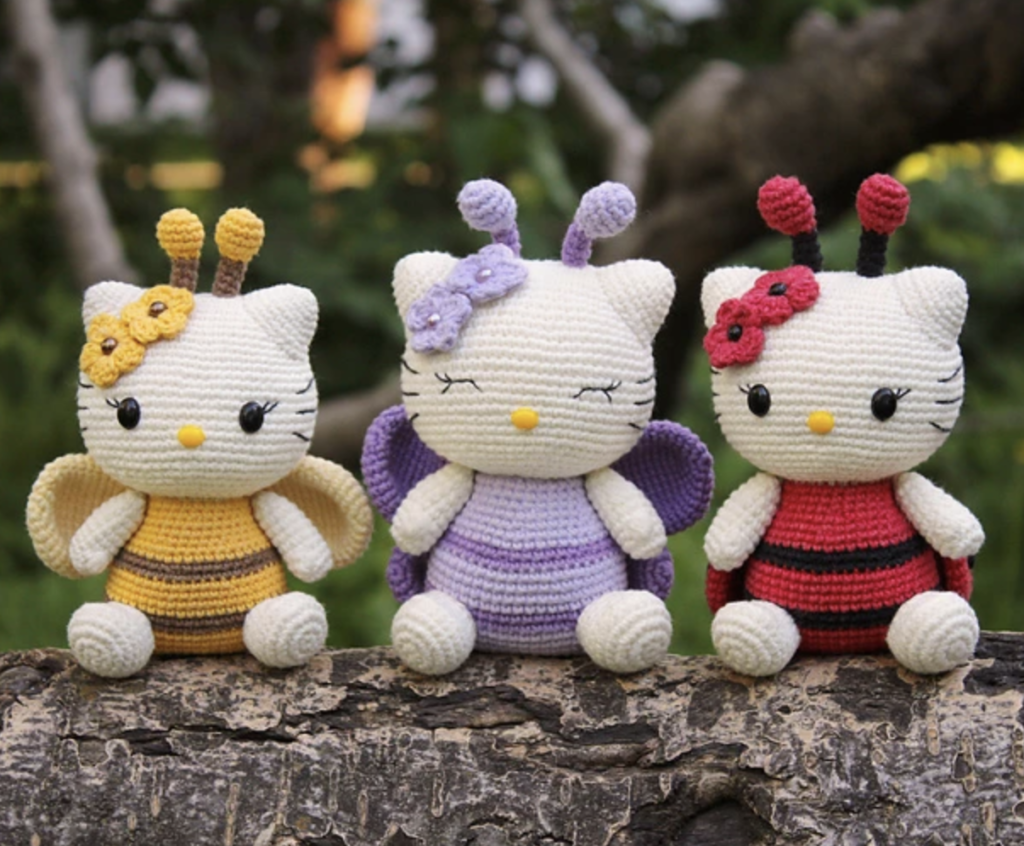 spring kitty crochet cats
