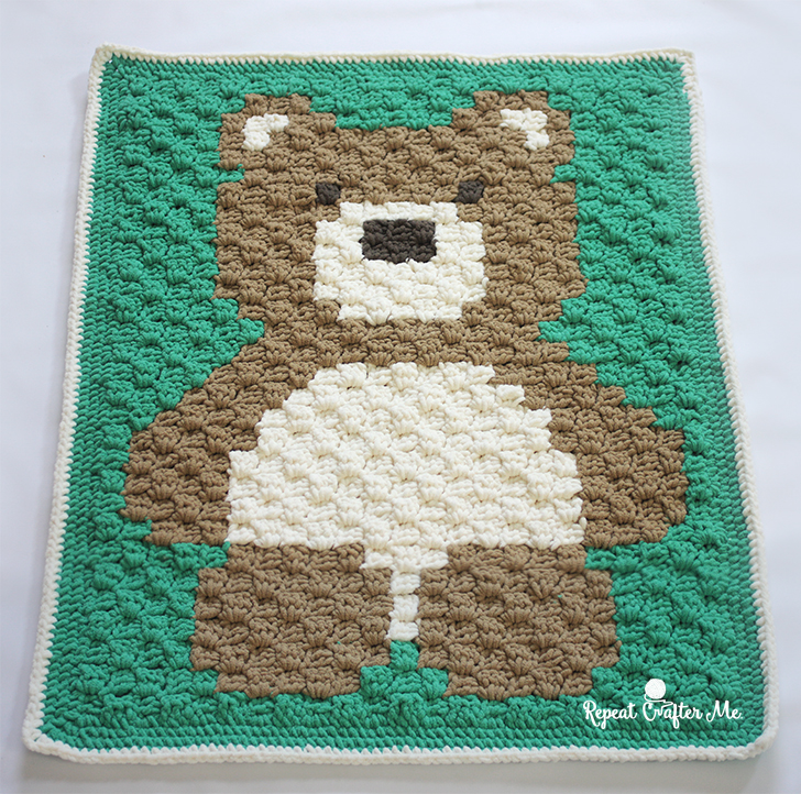 Crochet C2C Bernat Blanket Bear