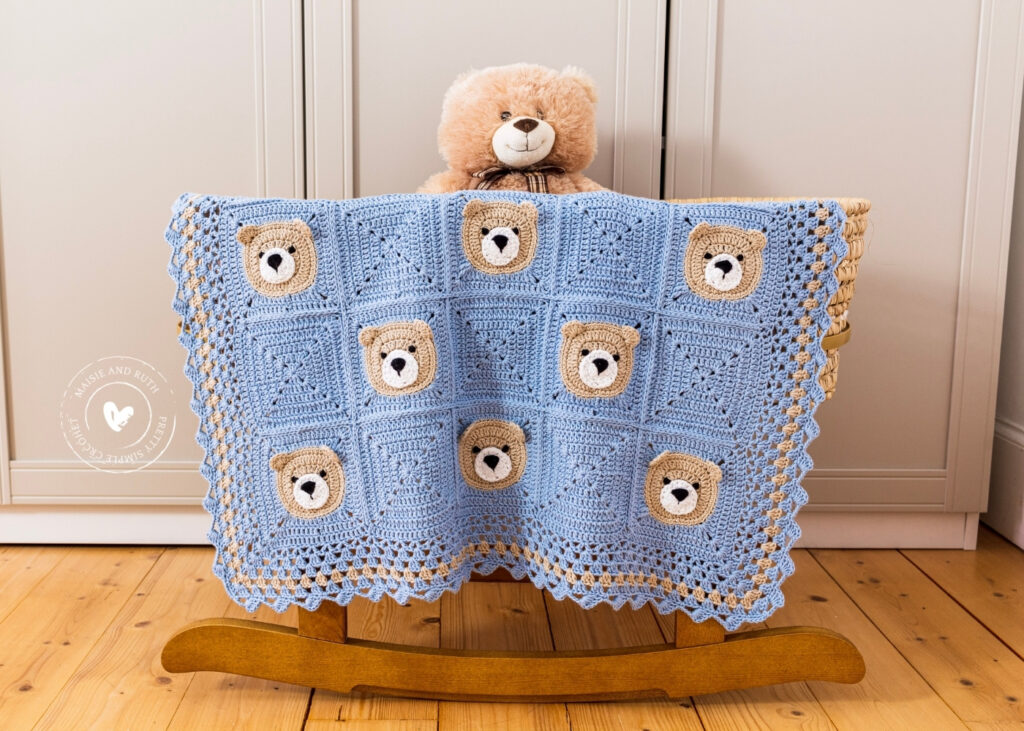 Cute Bear Crochet Baby Blanket