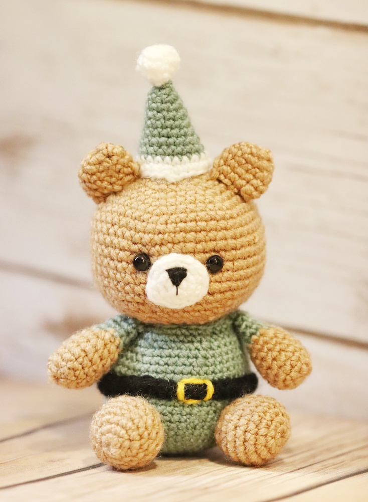 Crochet Mistletoe the Elf Bear