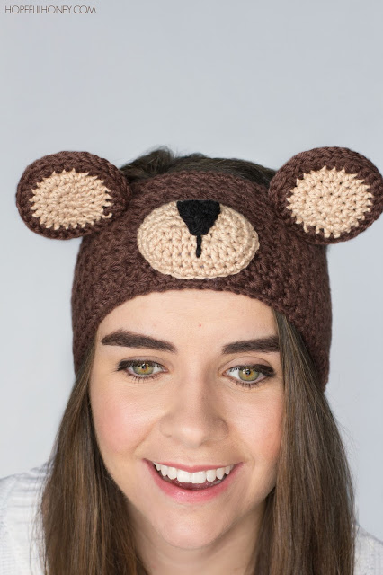 Crochet Teddy Bear Headband