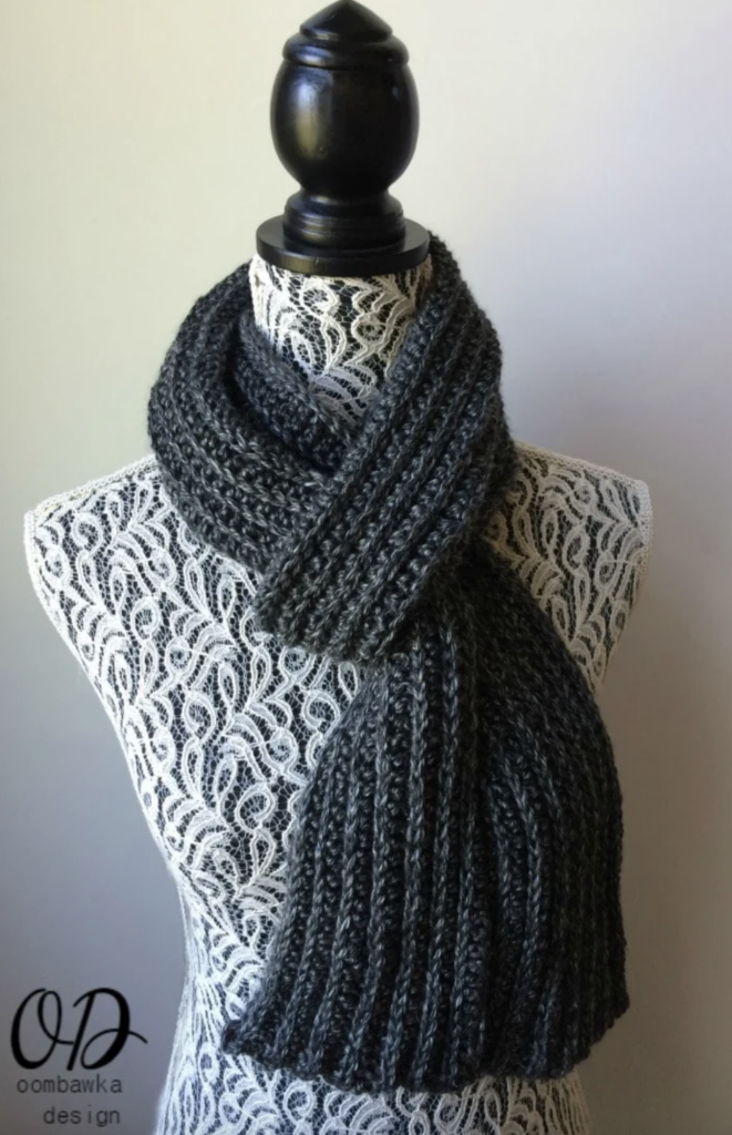 Crochet Just for Him Classic Ribbed Scarf
