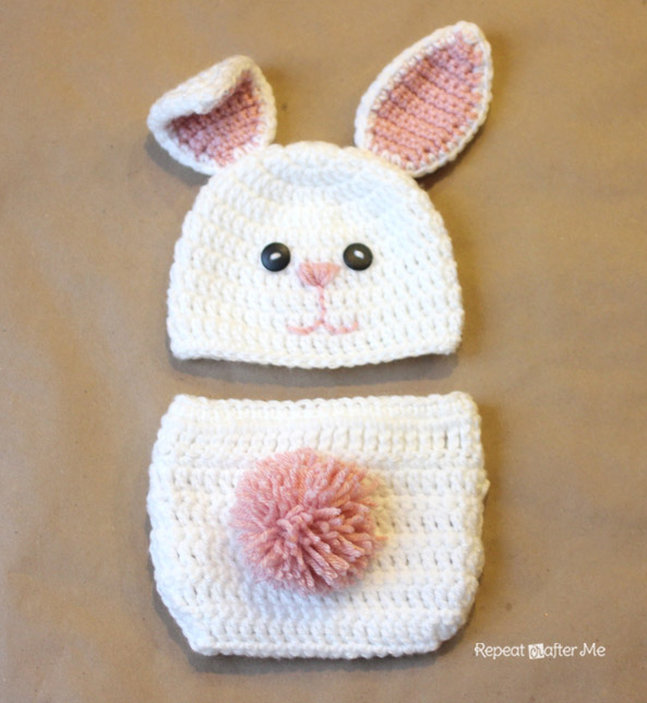 Crochet Bunny Hat and Diaper Cover