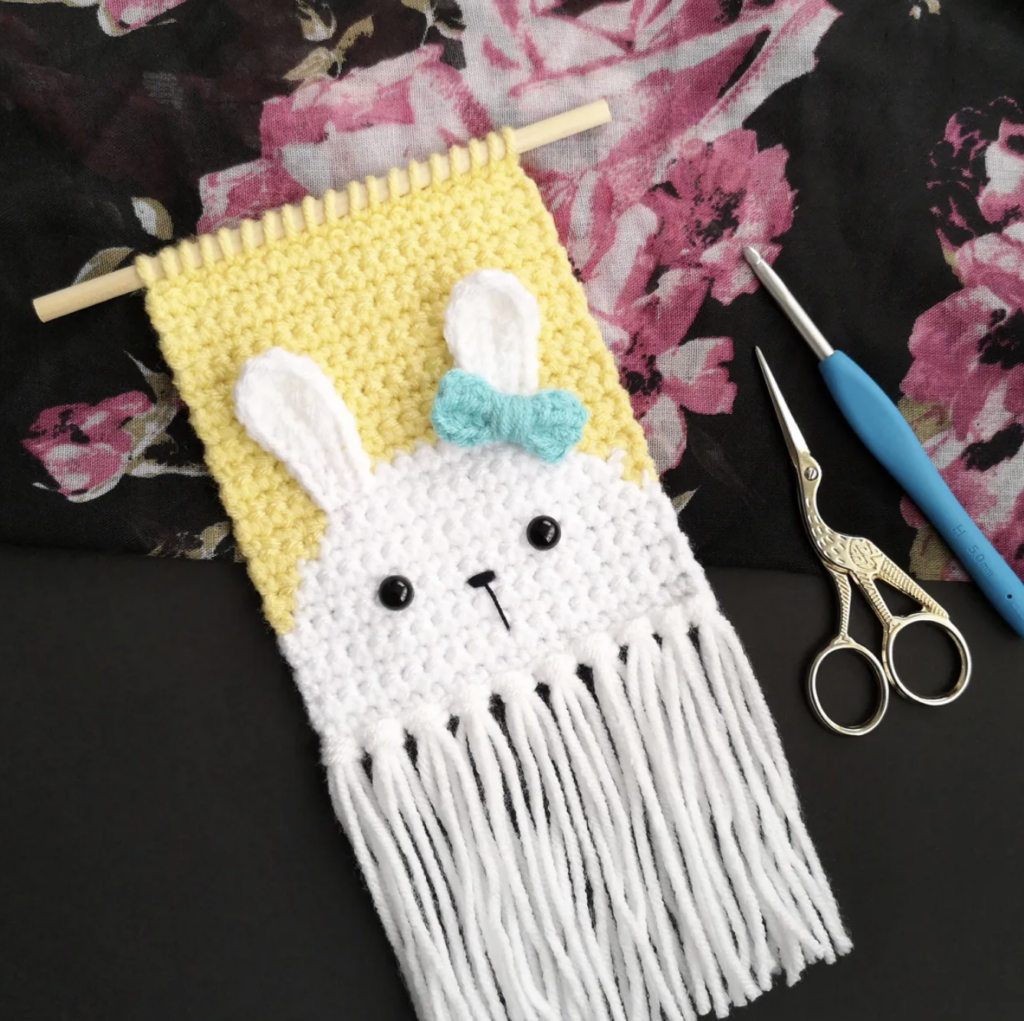 Crochet Mini Bunny Wall Hanging