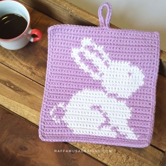 Tapestry Crochet Easter Bunny Potholder