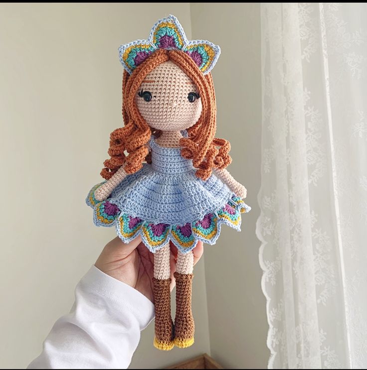 Lady Peacock Crochet Doll
