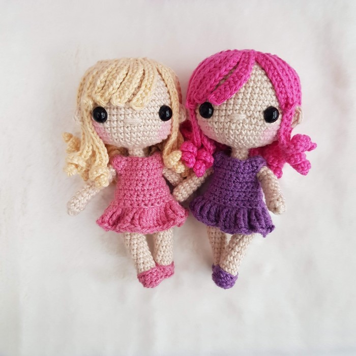 Sisters Ada and Kat Crochet Dolls