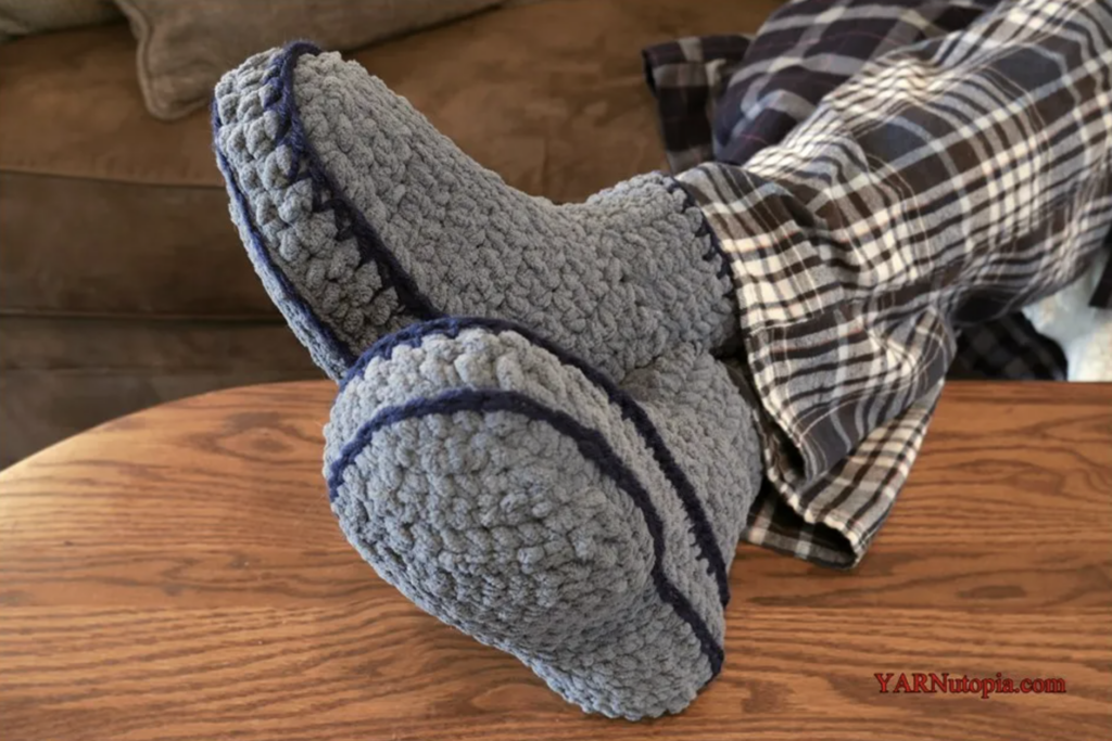 Adult Men’s Chunky Crochet Slippers